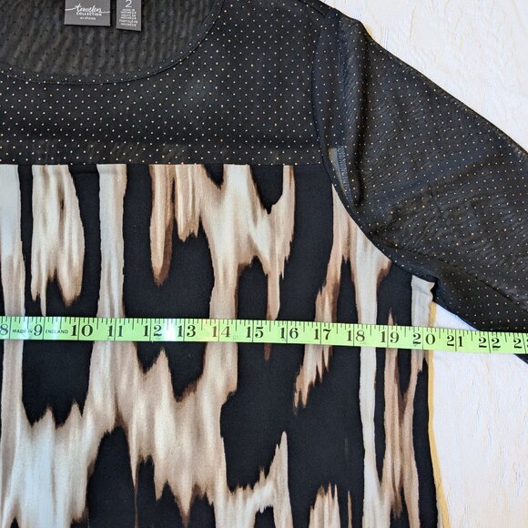 Chicos Travelers Animal Print Artsy Blouse Top Womens Large 12 - Picture 9 of 11